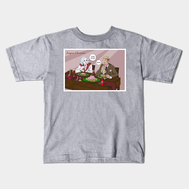 Cross over iZombie and Hannibal Kids T-Shirt by jennygormanart